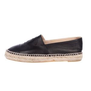 Chanel Leather CC Espadrille Flats